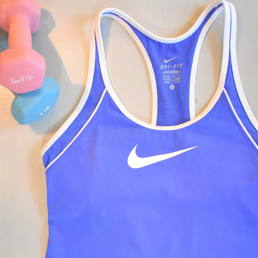 Nike Workout Built In Bra Support Dri Fit Tank - Picture 2 of 7